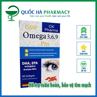 OMEGA 369 PRO Hỗ trợ tuần hoàn, bảo vệ tim mạch, tuần hoàn thần kinh não, tăng trí nhớ Quốc Hà Pharmacy