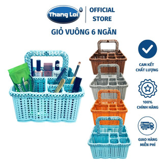 Giỏ đựng nail đựng mỹ phẩm giỏ 6 ngăn có quai xách tiện lợi Nhựa Thắng Lợi