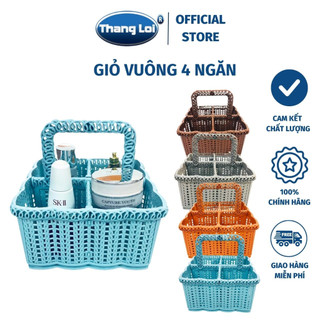 Giỏ nhựa đựng đồ 4 ngăn đa năng Nhựa Thắng Lợi 21.5 x 21.5 x 20 cm