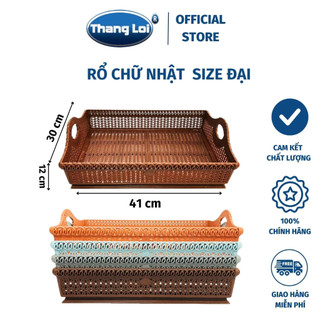 Rổ Nhựa khay nhựa đựng đồ Chữ Nhật cở Đại 41 x 31 x 12cm Nhựa Thắng Lợi