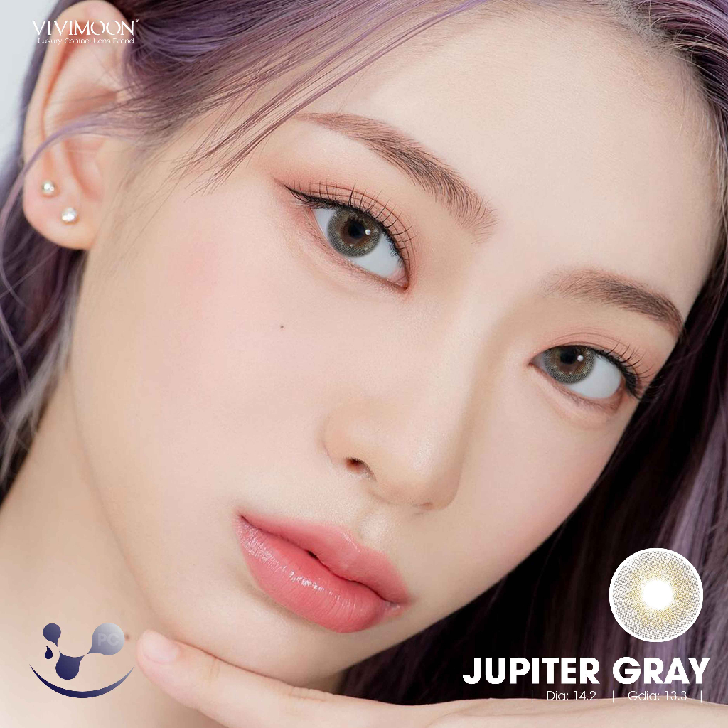 Lens khóa ẩm cận 1 ngày Jupiter GrayVIVIMOON màu xám pha ánh vàng