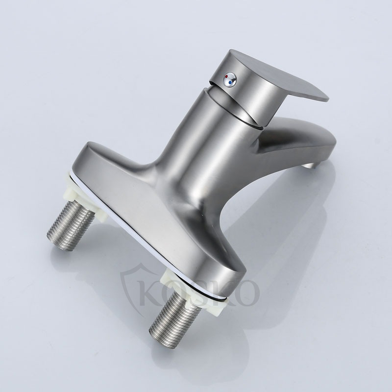 Vòi lavabo nóng lạnh Kosko inox 304 2 chân , Vòi rửa mặt nóng lạnh