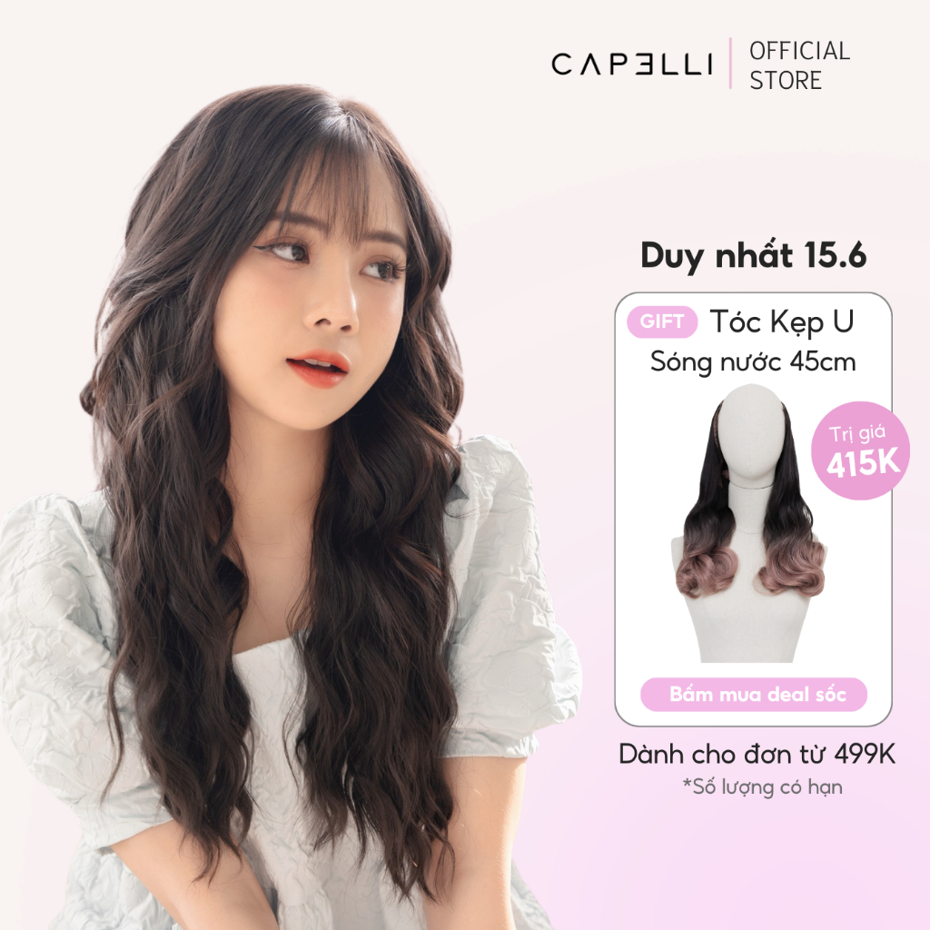 Kẹp Dải 3 Mảnh CAPELLI Dáng Xù 40-45cm