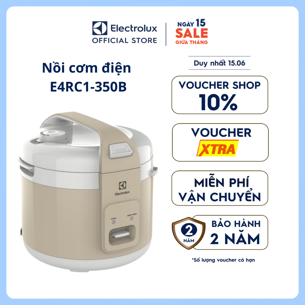 Nồi cơm điện Electrolux E4RC1-350B - Thiết kế đa năng, phù hợp cho gia đình đông người, dễ dàng vệ sinh