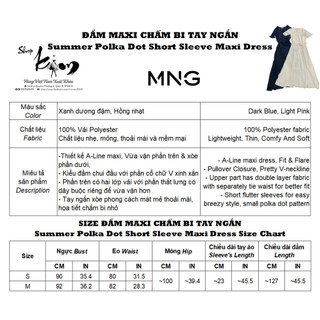 Đầm Maxi Chấm Bi Tay Ngắn MANGO (MNG)