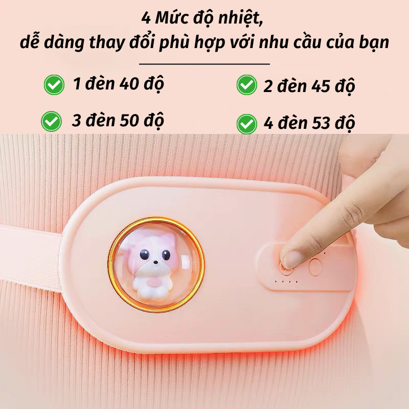 Máy Massage Bụng Kinh Naomi Có Đai Đeo Làm Ấm Chườm Nóng Giảm Đau Mỏi Lưng Hiệu Quả