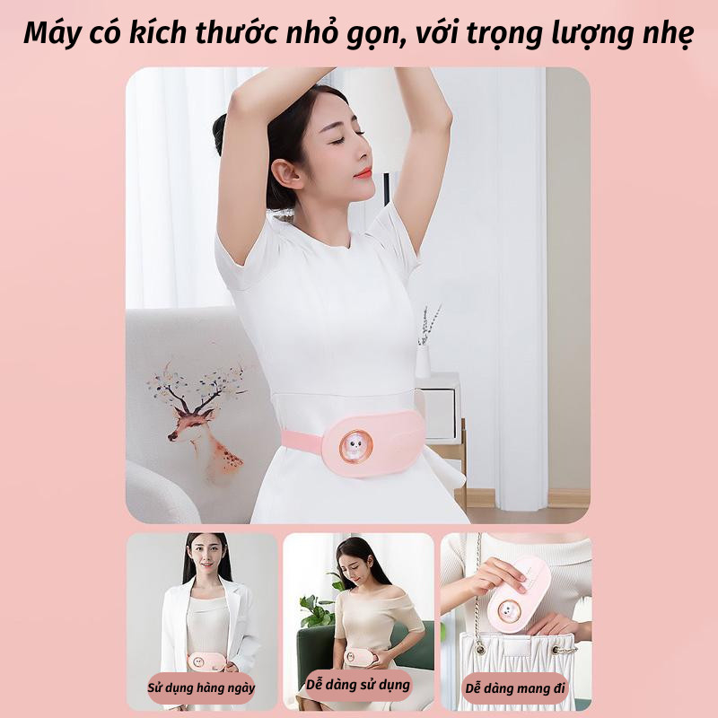 Máy Massage Bụng Kinh Naomi Có Đai Đeo Làm Ấm Chườm Nóng Giảm Đau Mỏi Lưng Hiệu Quả