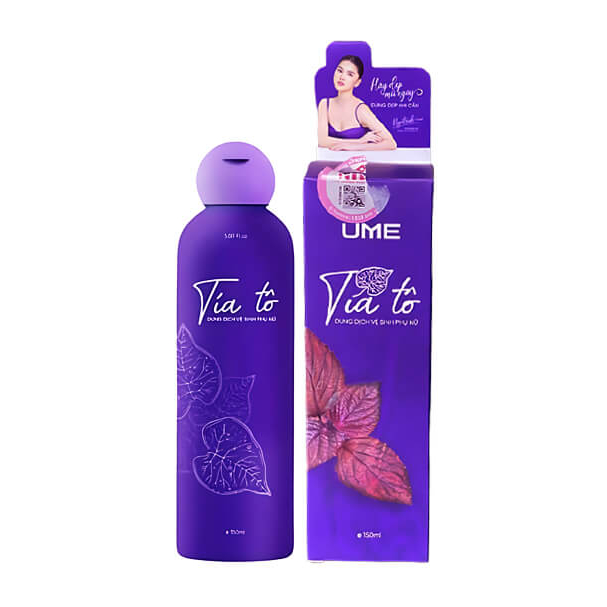 Dung dịch vệ sinh phụ nữ tía tô Ume Ngọc Trinh 150ml, làm sạch dịu nhẹ cân bằng độ pH từ thiên nhiên