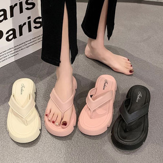 Dép quai xỏ ngón đế cao 5cm trơn
