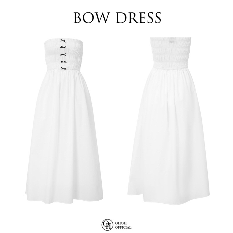 Đầm dáng dài đính nơ OHOH