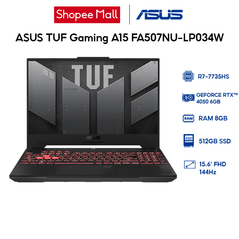 Laptop ASUS TUF Gaming A15 FA507NU-LP034W (R7-7735HS|8GB|512GB|RTX™ 4050 6GB)