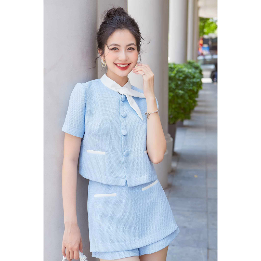 Áo croptop và quần đùi giả váy Aimee Set
