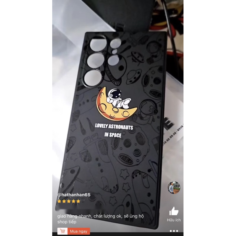 Ốp Lưng Silicon Samsung Galaxy S23 Ultra / S23 Plus / S22 Ultra Phi Hành Gia Astronauts Cạnh Vuông - BUM STORE GALAXY