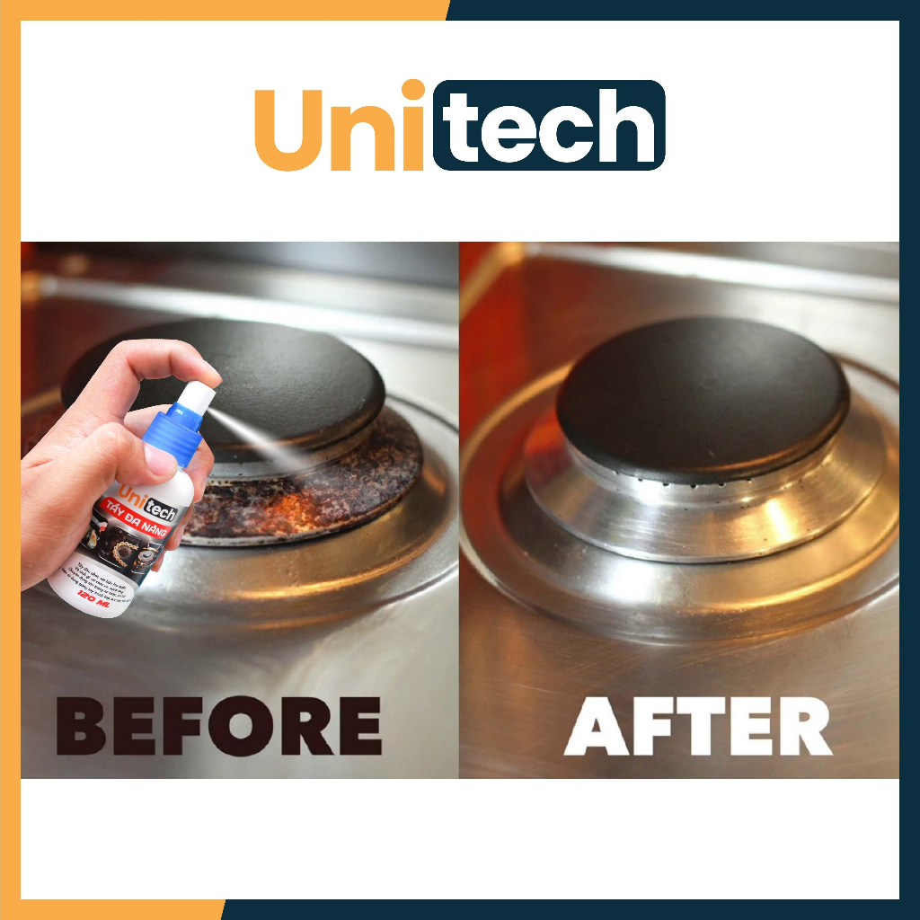 Dung dịch vệ sinh lốc máy, đầu bò xe máy, nhông sên UNITECH - Tẩy sạch nhớt, gỉ sét, vết bẩn dính lâu ngày