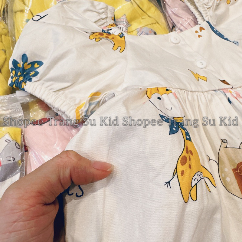 VÁY THÔ CỔ VUÔNG TAY BỒNG DÁNG BABYDOLL XINH XẮN CHO BÉ GÁI.