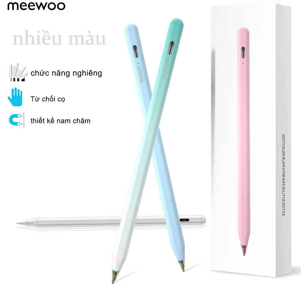 Meewoo Bút Cảm Ứng Cho Bluetooth iPad 9th ​​Gen 8th 7th 6th Pro 11 12.9 2019 2020 2021 2018 Mini 6