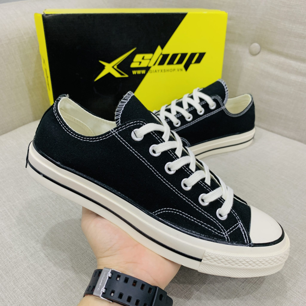 Giày Conversee ChuckTaylor 70s Cổ Thấp Màu Đen-Trắng,Giày Thể Thao Nam Nữ Đen Trắng, Màu Kem Bản Chuẩn Full PK | BigBuy360 - bigbuy360.vn