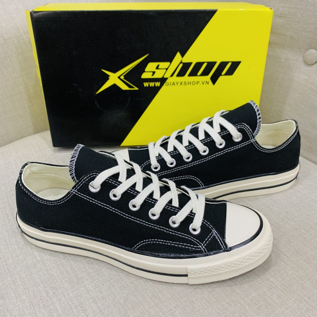 Giày Conversee ChuckTaylor 70s Cổ Thấp Màu Đen-Trắng,Giày Thể Thao Nam Nữ Đen Trắng, Màu Kem Bản Chuẩn Full PK | BigBuy360 - bigbuy360.vn