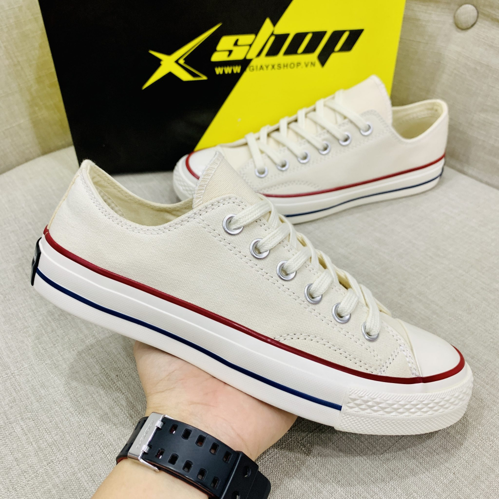 Giày Conversee ChuckTaylor 70s Cổ Thấp Màu Đen-Trắng,Giày Thể Thao Nam Nữ Đen Trắng, Màu Kem Bản Chuẩn Full PK | BigBuy360 - bigbuy360.vn