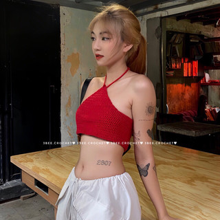 Áo yếm len đan lưng Top Handmade