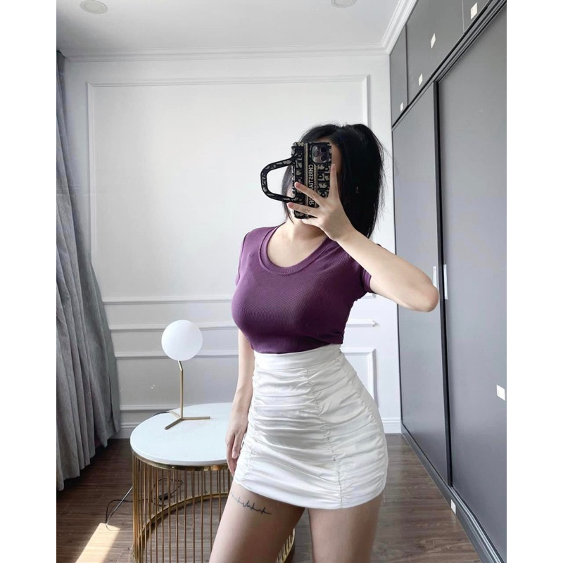 SET 3 ÁO TĂM CỘC TAY HM ĐEN TRẮNG TÍM