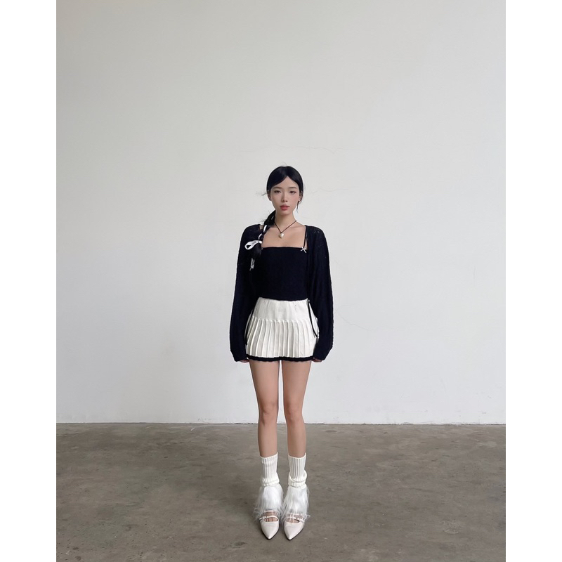 Set áo 2 dây + cardigan OHOH