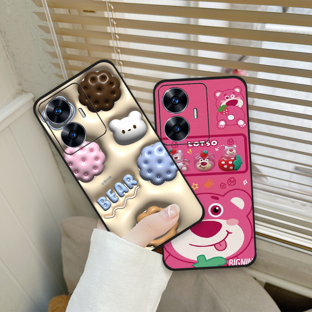 Ốp lưng Realme C55 in hình gấu dâu Lotso, gấu nâu dễ thương