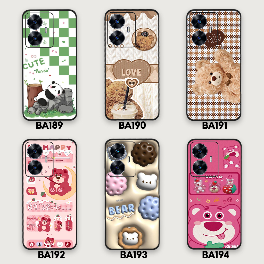 Ốp lưng Realme C55 in hình gấu dâu Lotso, gấu nâu dễ thương