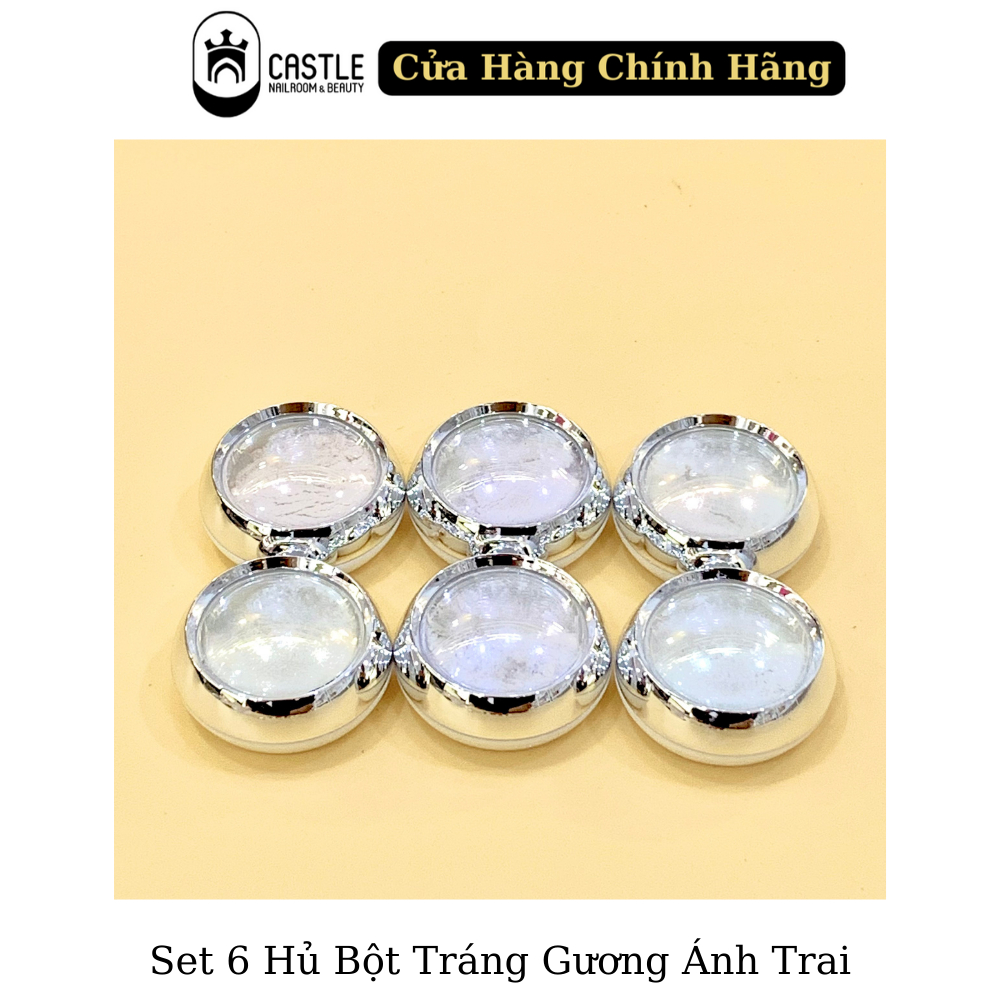 Set 6 Hủ Bột Tráng Gương Nail Ánh Trai Trang Trí Móng