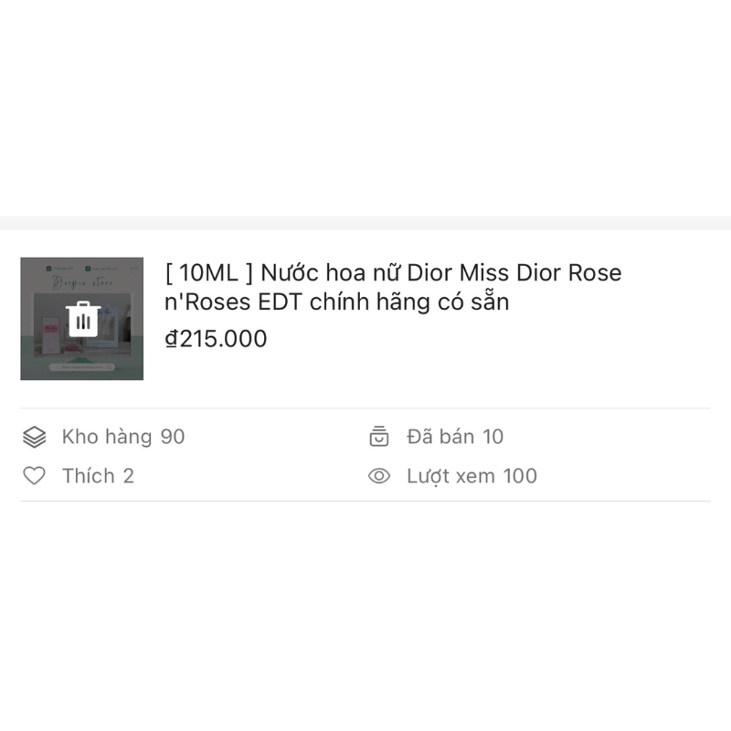 Nước hoa nữ Dior Miss Dior Rose n'Roses EDT có sẵn