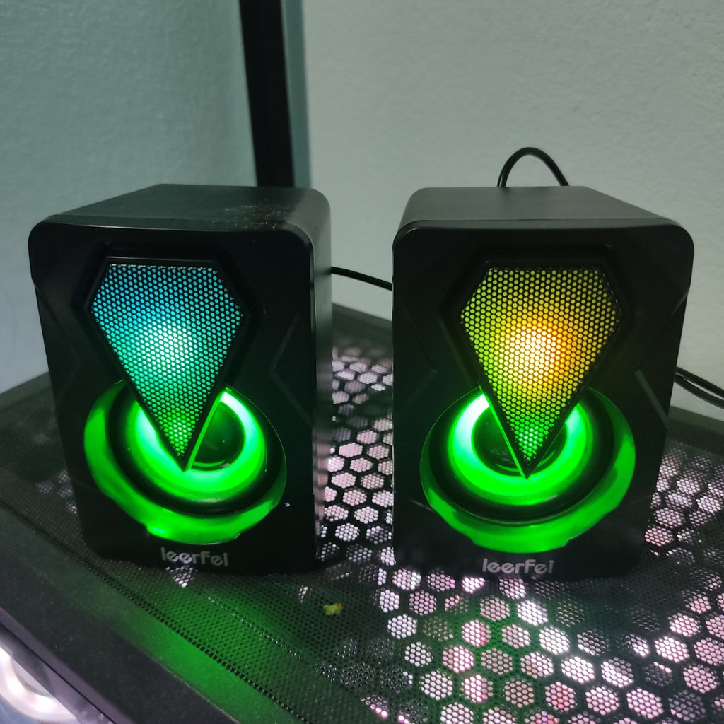 Bộ gồm 2 Loa máy tính để bàn mini PC Laptop Y 1046 led RGB Cao cấp - Bass cực đã bảo hành 12th