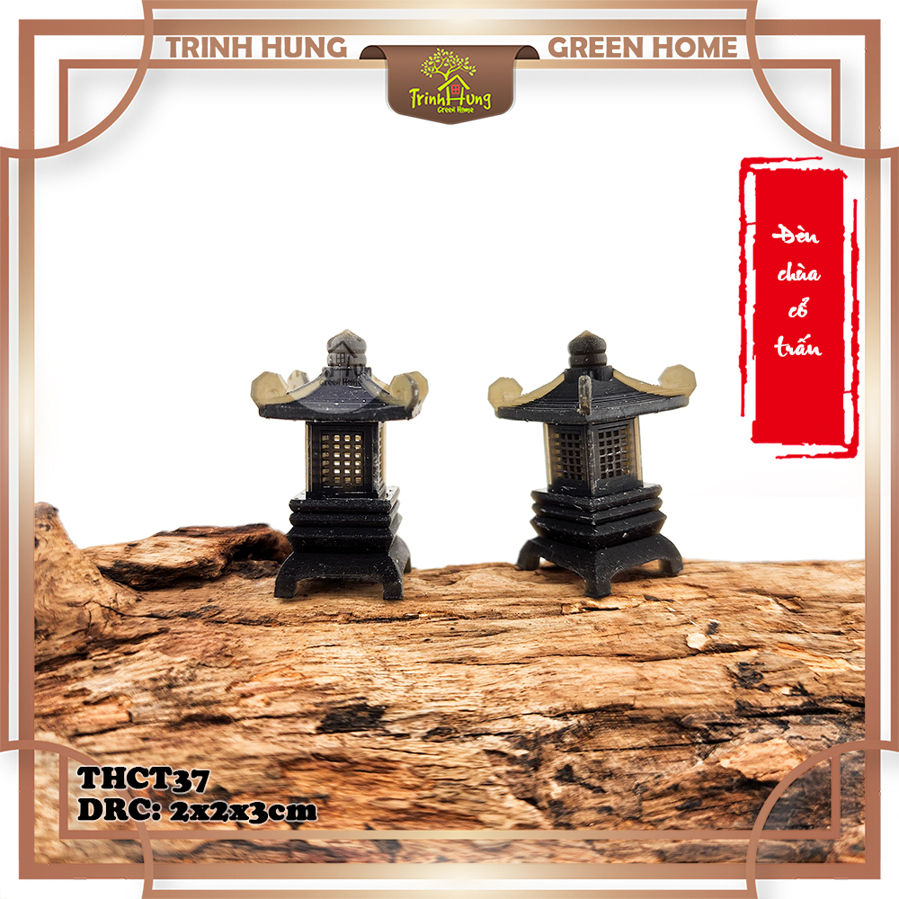 Mô hình đèn chùa cổ trấn - trang trí tiểu cảnh, bán cạn, terrarium