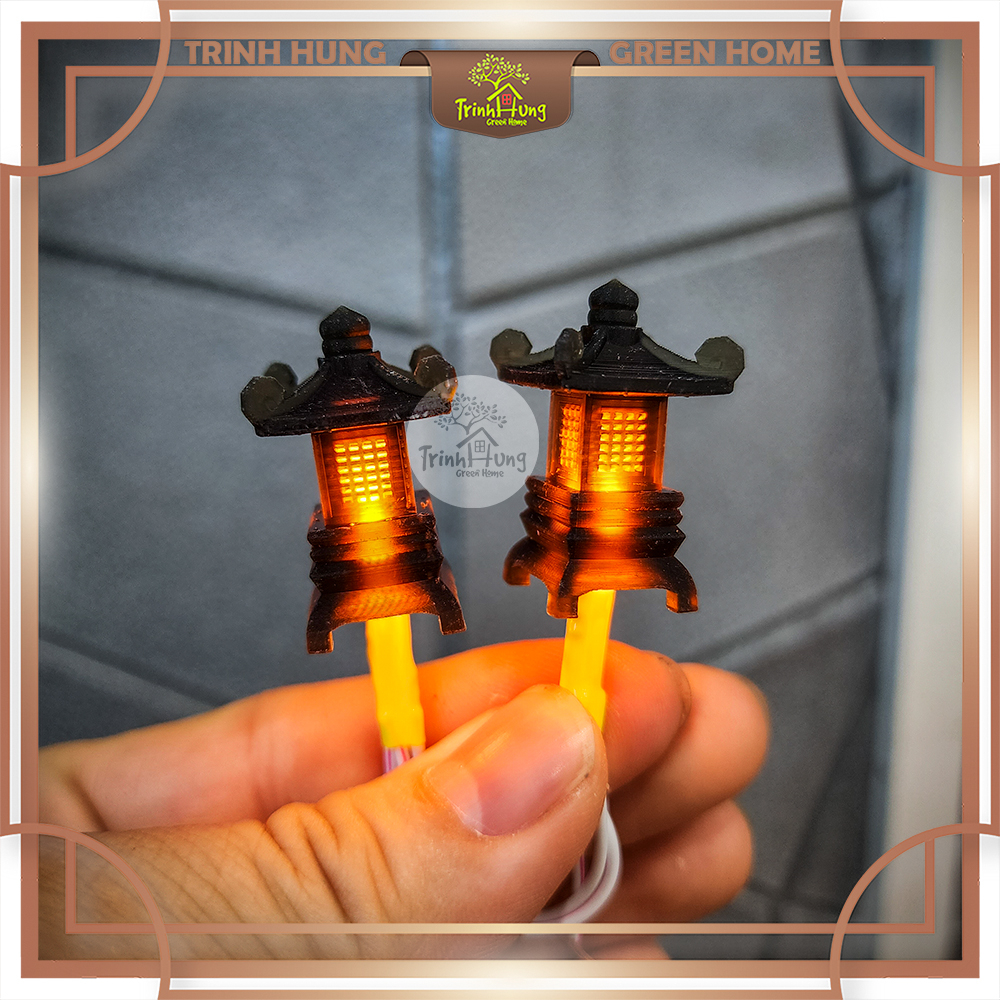 Mô hình đèn chùa cổ trấn - trang trí tiểu cảnh, bán cạn, terrarium