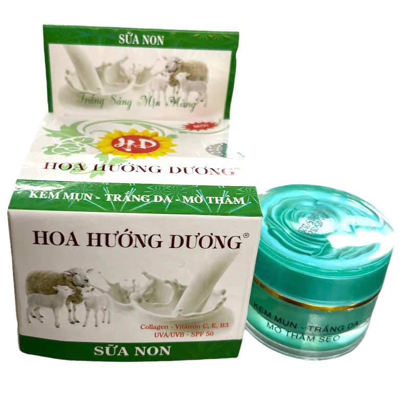 Kem mụn trắng da mờ thâm Hoa Hướng Dương Sữa Non 12g