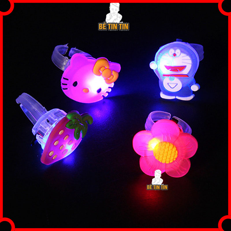 Sét Nhẫn Hoạt Hình Có Đèn Led Phát Sáng Độc Đáo Cho Trẻ Em