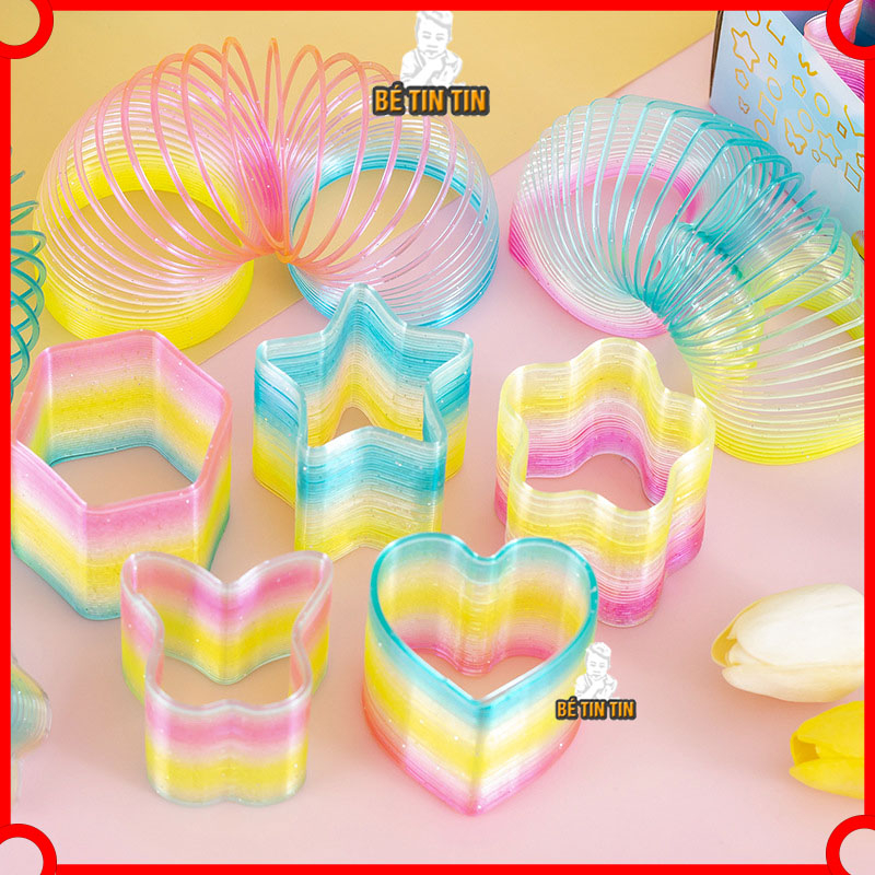 Đồ Chơi Lò Xo Cầu Vồng Màu Sắc Size Nhỏ Nhiều Hình Dáng Siêu Cưng Cho Bé