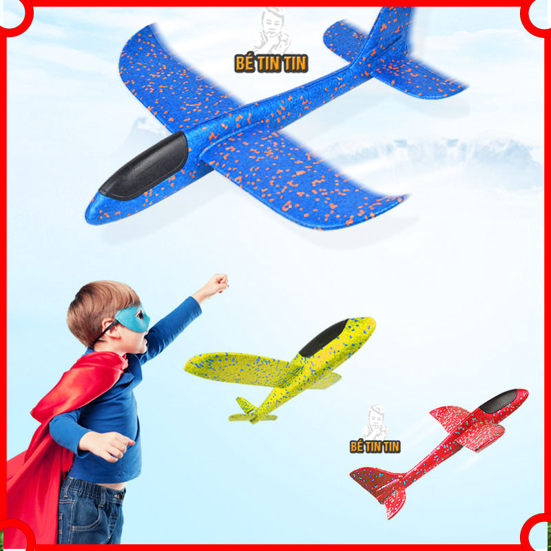 Đồ chơi máy bay mô hình ném tay, ✈ máy bay phóng bằng tay loại lớn (Giao màu ngẫu nhiên)