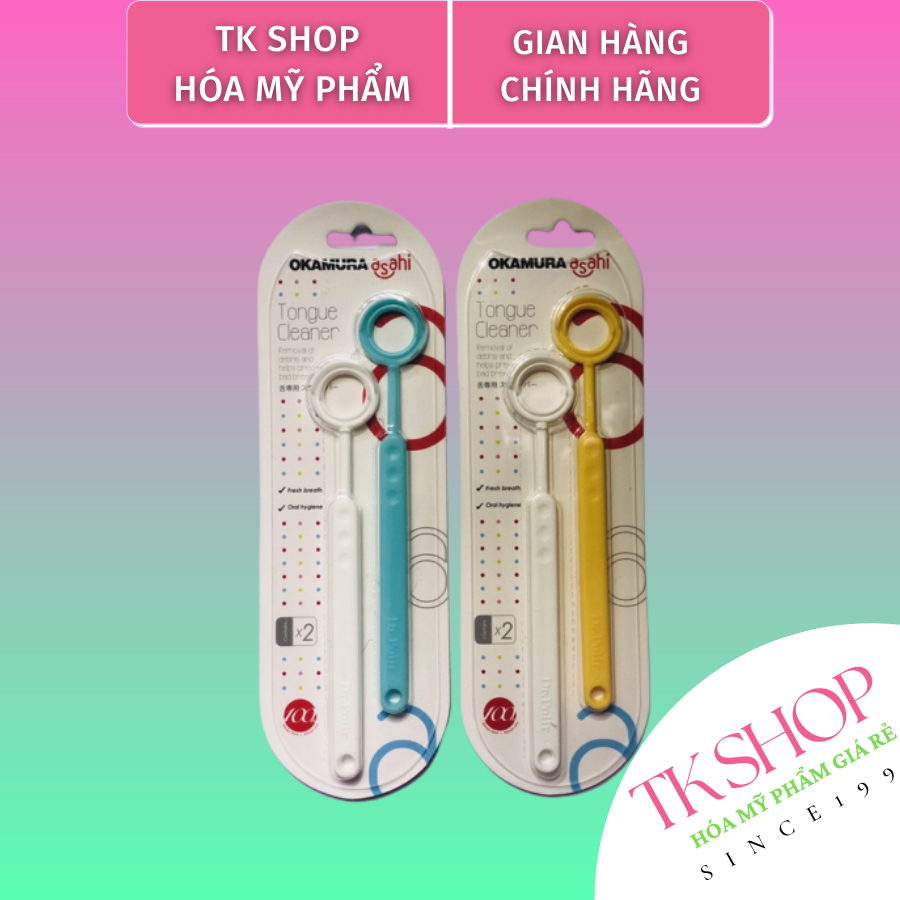 Okamura - Dụng cụ cạo lưỡi Asahi (Vỉ 2 cây)