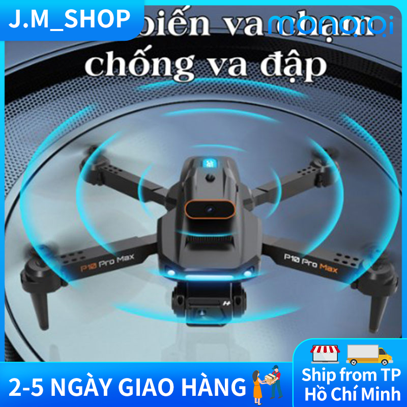 Monqiqi Máy Bay Flycam Drone Camera 4k P10 Pro Max, Fly cam mini giá rẻ, Cảm Biến Va Chạm Tránh chướng ngại vật