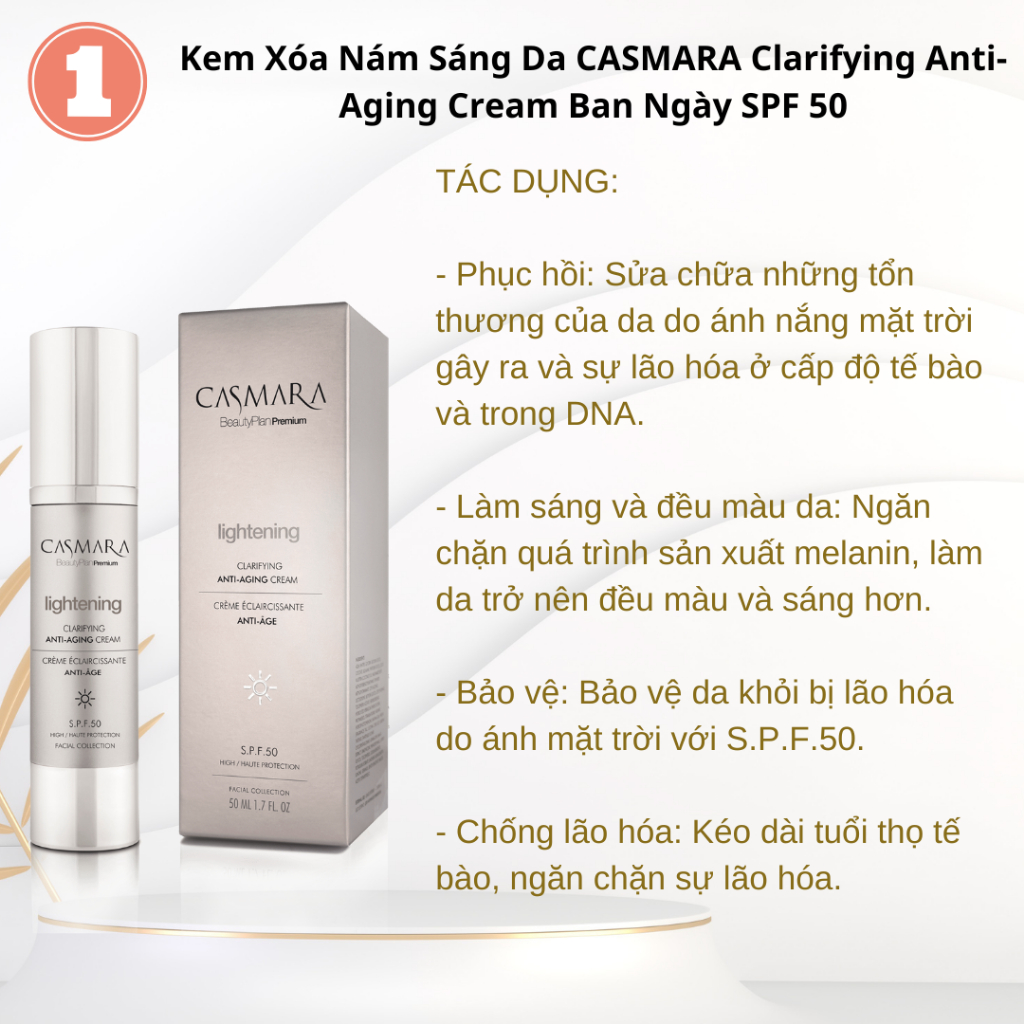 Bộ xóa nám trắng da toàn diện CASMARA Hiệu quả nhanh rõ rệt, dứt điểm nám, Dưỡng trắng, phục hồi, chống lão hóa