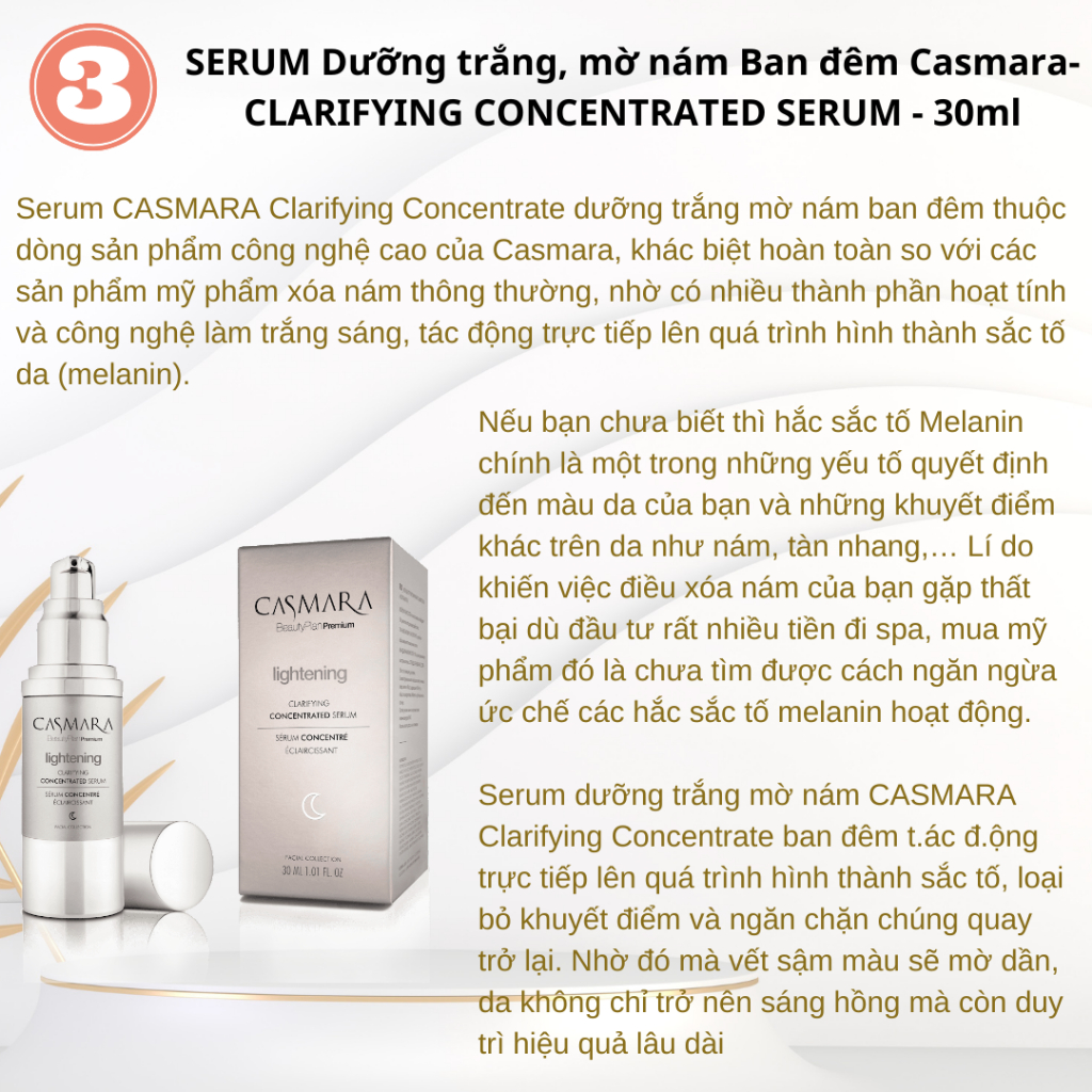 Bộ xóa nám trắng da toàn diện CASMARA Hiệu quả nhanh rõ rệt, dứt điểm nám, Dưỡng trắng, phục hồi, chống lão hóa