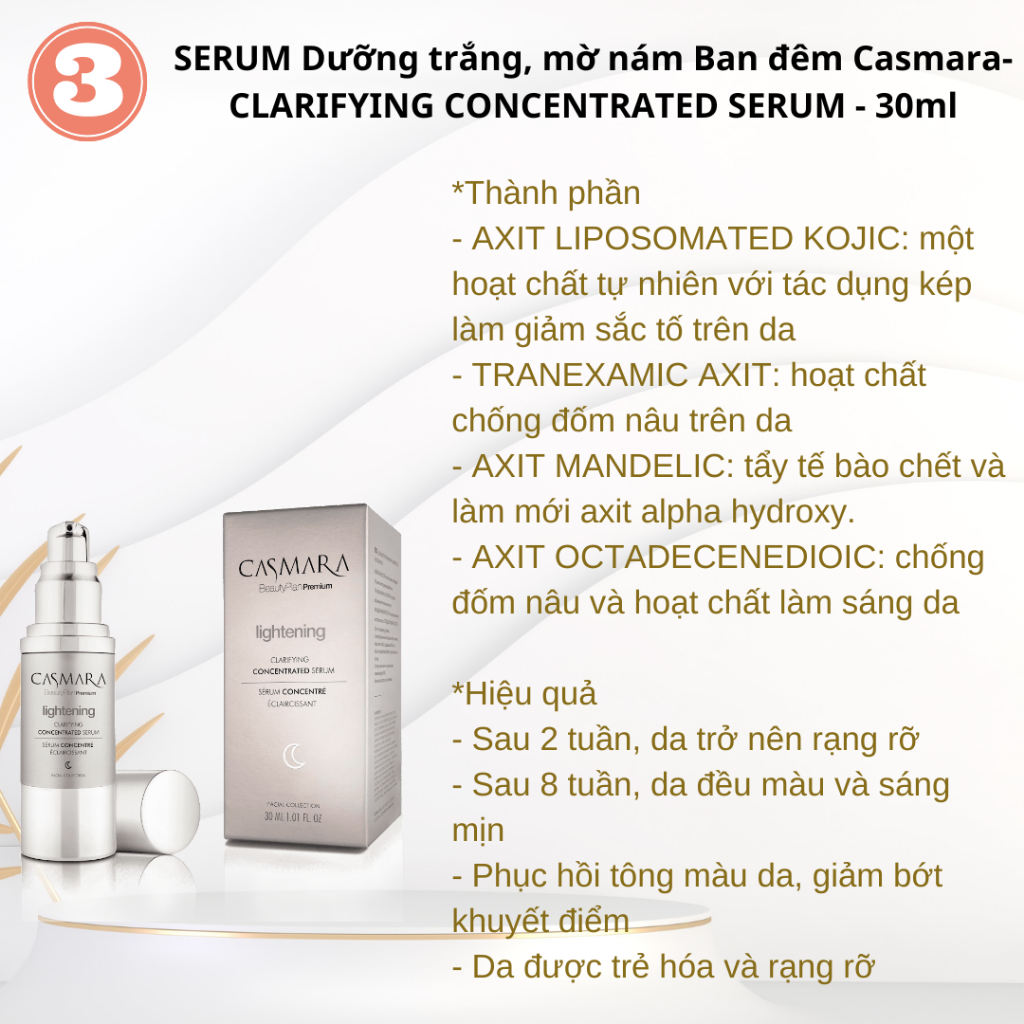 Bộ xóa nám trắng da toàn diện CASMARA Hiệu quả nhanh rõ rệt, dứt điểm nám, Dưỡng trắng, phục hồi, chống lão hóa