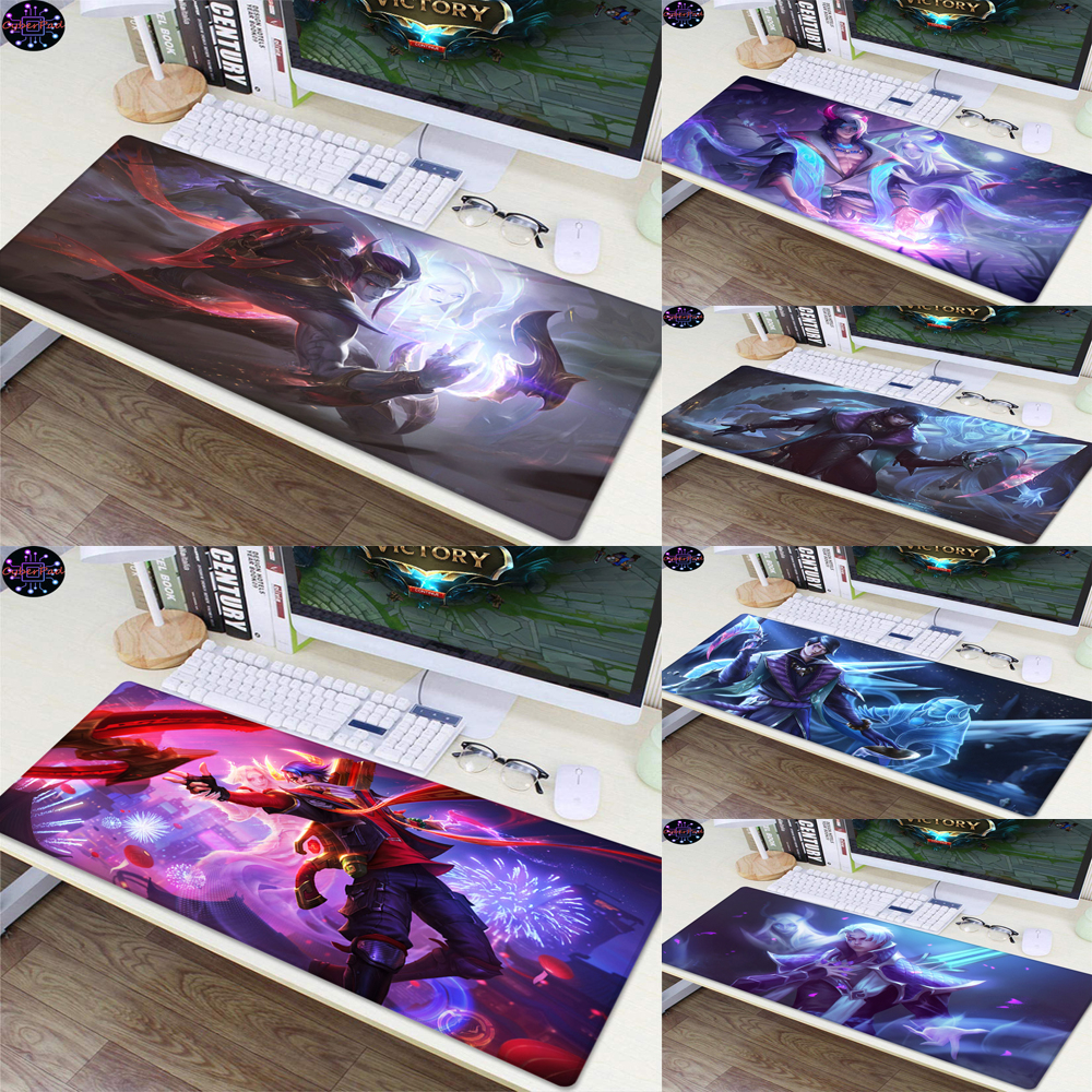Lót Chuột Skin Tướng Aphelios Liên Minh Huyền Thoại, Cao Su Chất Lượng Tốt, Mực In Nét, 30x80,40x90