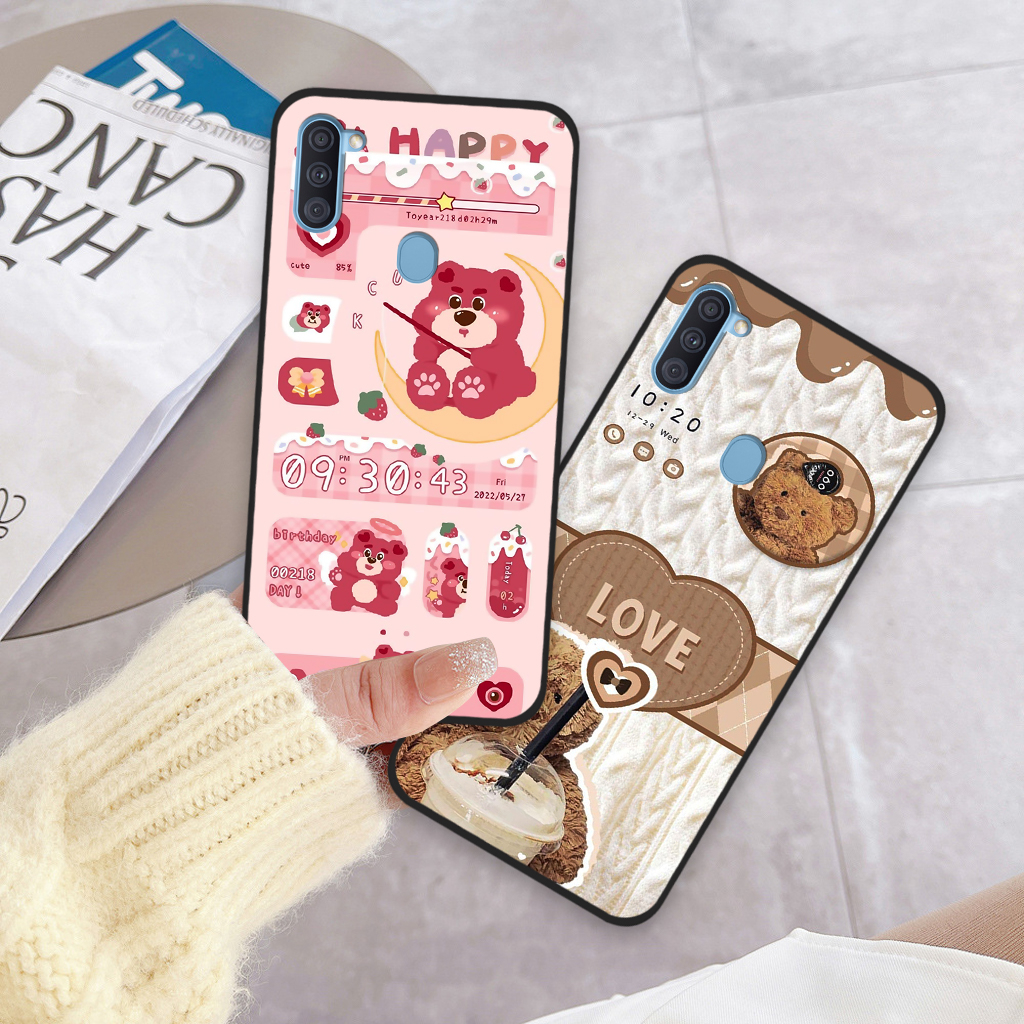 Ốp lưng Samsung A11 / M11 in hình gấu dâu Lotso, gấu nâu dễ thương