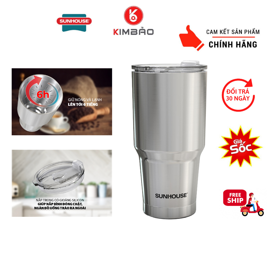 Bình Giữ Nhiệt Inox 304 SUNHOUSE 450ML VÀ 900ML - Hàng chính hãng Sunhouse