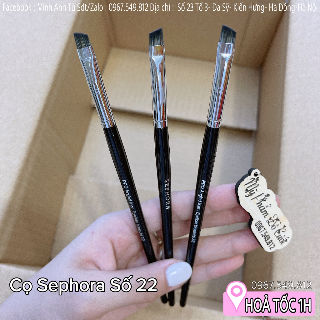 Cọ Tém Mày Sephora 22, Cọ Kẻ Eyeliner Pro Angled liner. Eyeliner Biseaute 22 Loại 1 lông thú [Giá Sỉ]