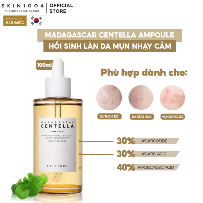 Tinh Chất Rau Má Cho Da Nhạy Cảm Skin1004 Madagascar Centella Ampoule 55ml