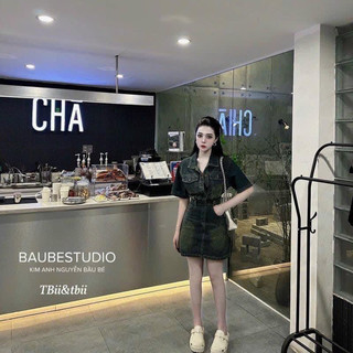 váy bò qc kèm đai