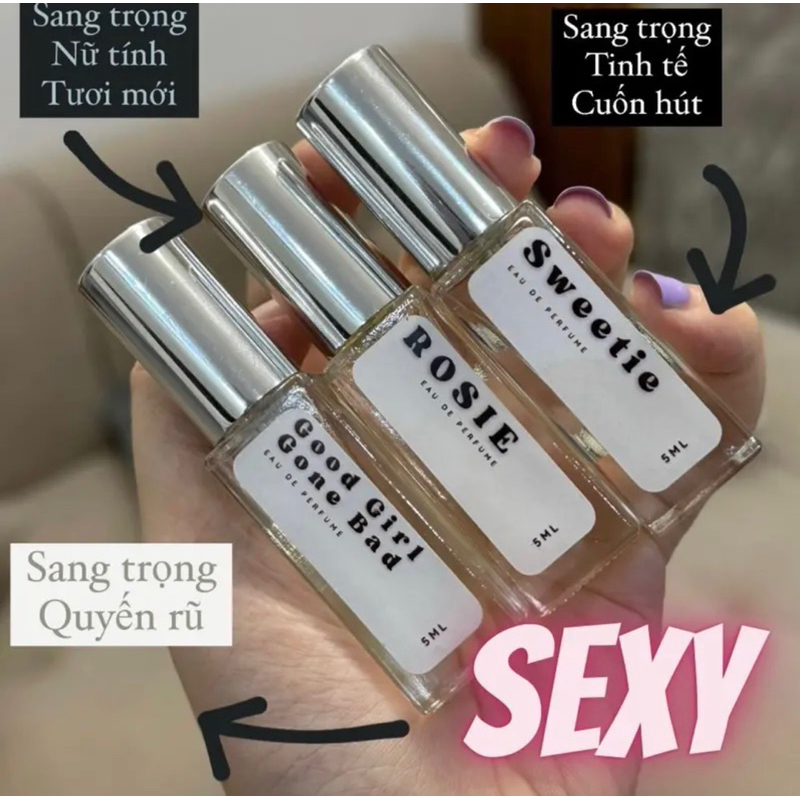 Combo 3 chai tinh dầu nước hoa Đi học/ Di chơi Lưu hương 8-16 tiếng