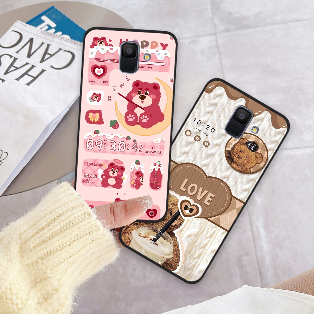 Ốp lưng Samsung A6 2018 / A6+ / A6 Plus in hình gấu dâu Lotso, gấu nâu dễ thương